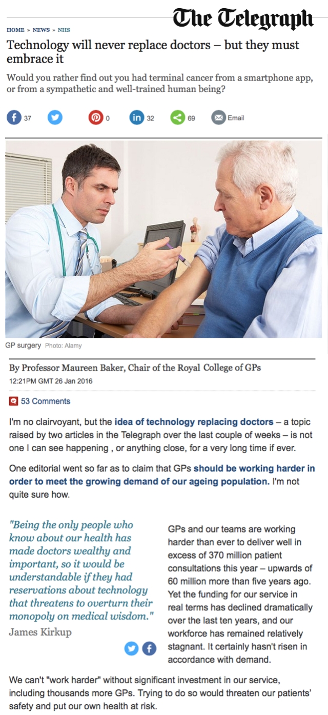 Technology will never replace doctors but they must embrace it