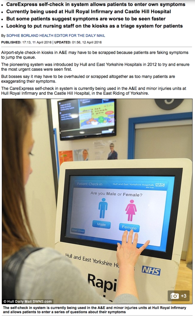 DailyMail Touchscreens in Hospital A&amp;Es